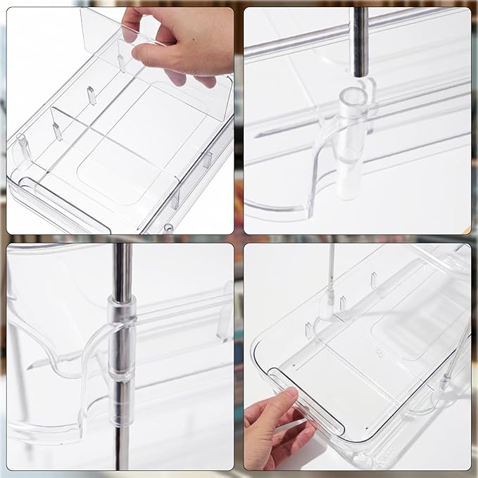 Clear CD Organizer, 3-Tier Sliding Drawer Storage Shelf - Holds 72 CDs, Versatile Organizer for VCDs DVDs CDs, Cosmetics, Cups (3-Tier)
