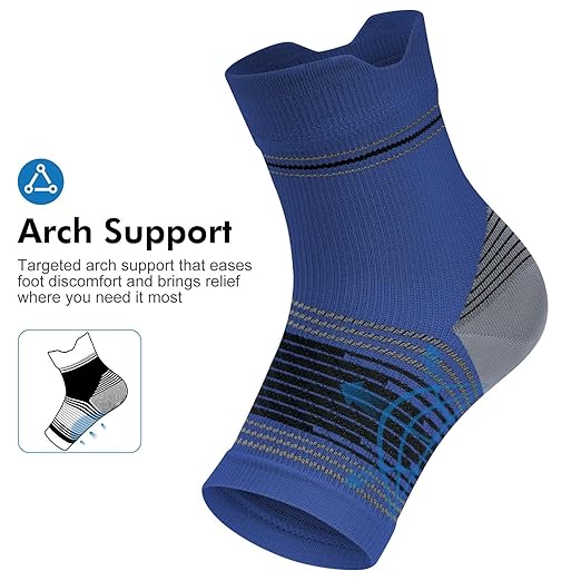 6 Pairs Plantar Fasciitis Socks for Men & Women, Ankle Brace Compression Socks with Arch Support for Achilles Tendonitis, Heel Pain, Swelling & Arthritis Relief, Black, Nude, Navy, X-Large