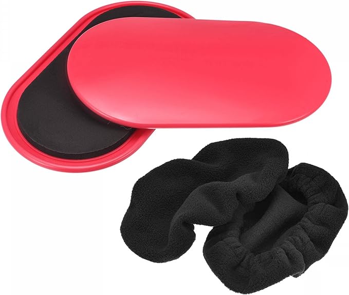 uxcell Exercise Core Sliders, Oval Glider Discs with Feet Cover, Dual Sided Usage in Home Gym for Full Body Workout