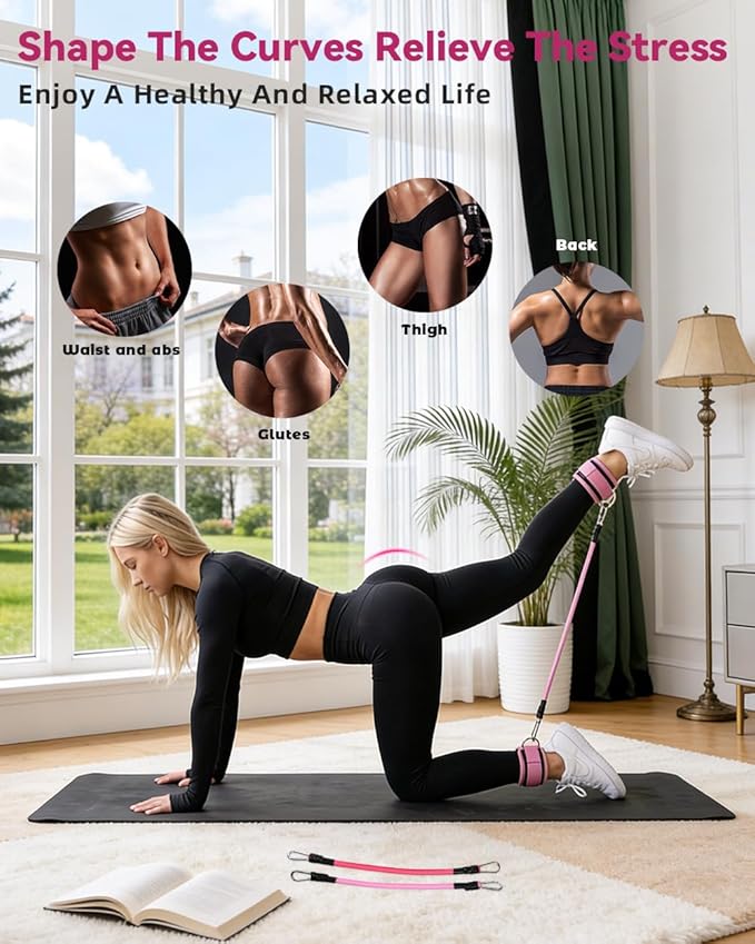 lucdnc Pilates Kit for Home,24 pcs Workouts Sets for Women 14”Pilates Circles 8" Yoga Ball, Resistance Band for Ankle,Back,Legs,Glutes,Pilates Equipment Ideal for Home Gym & Travel Fitness Essentials