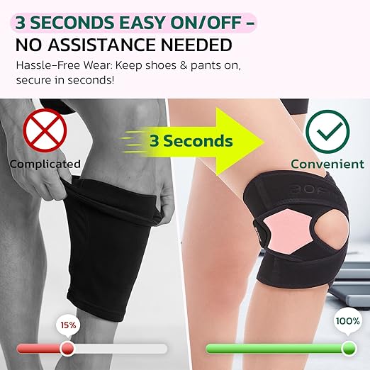 aoFIT Knee Brace for Men Women Knee Pain Meniscus Tear Arthritis Patella Dislocation Best Osteoarthritis Adjustable Compression with Memory Stabilizers for ACL MCL Breathable for Injury Recovery M