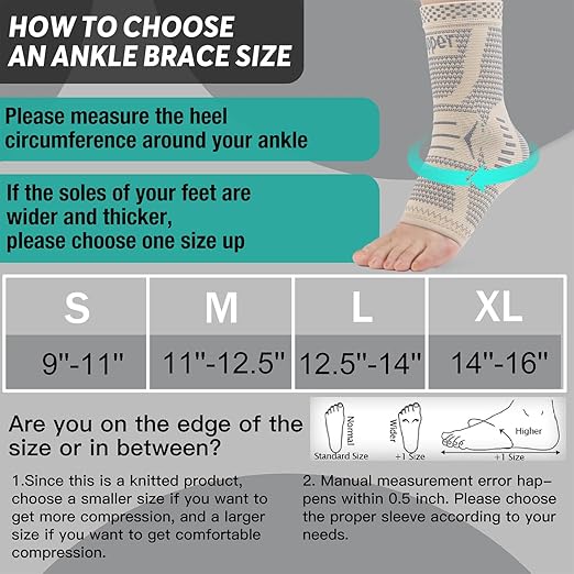 INDEEMAX Copper Infused Ankle Brace for Sprained Ankle, Ankle Compression Sleeve Ankle Support for Women & Men, Achilles Tendonitis Brace, Skin Silver, S