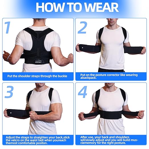 IYDoaMea Posture Corrector for Women and Men ( Order A Size Up ) Upgraded Back Brace Support, Adjustable Shoulder Straightener for Improving Back Posture, Relief for Upper and Lower Back, Lumbar, Neck, Shoulder Pain (3XL(47.2~53.1))