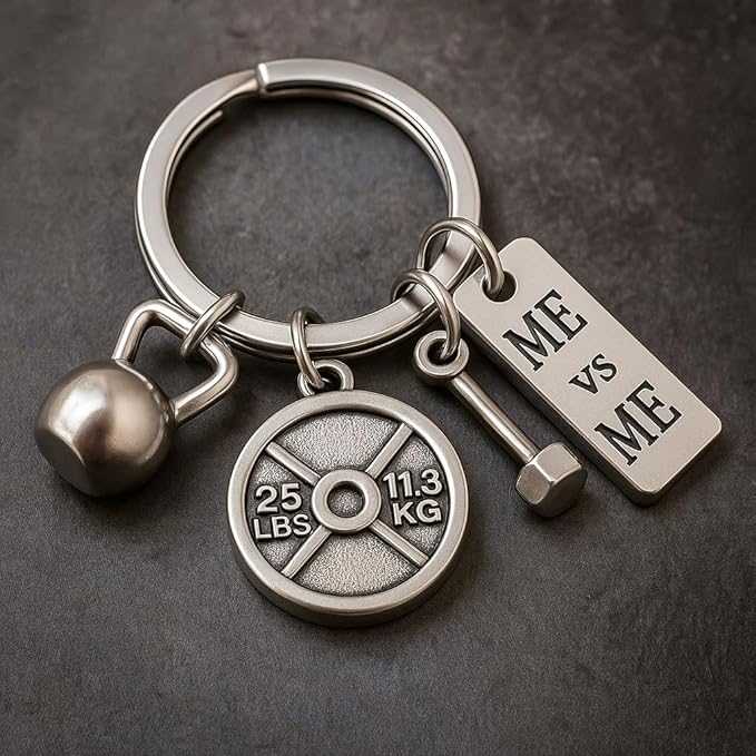 Fitness Keychain,Cool Keychains Gift for Workout Lovers, Trainers, Athletes