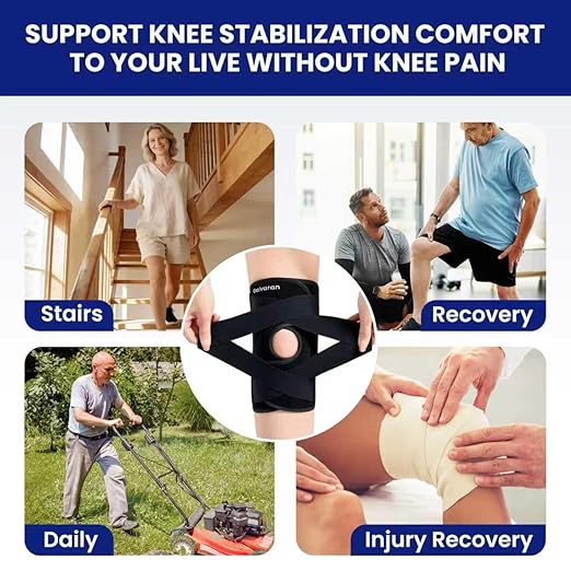 Galvaran Knee Brace for Men & Women - ACL, MCL, Meniscus Tear Support & Arthritis Pain Relief - Stabilizing Knee Braces Support with Side Stabilizers & Patella Gel Pad