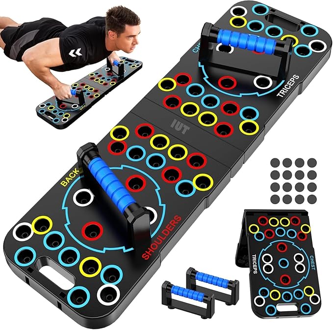 IUT Solid Push Up Board 15 in 1 Home Workout Equipment Multi-Functional Pushup Stands System Fitness Floor Chest Muscle Exercise Professional Equipment Burn Fat