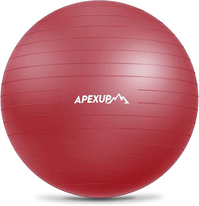APEXUP Yoga Ball Exercise Ball Anti Slip Heavy Duty for Fitness, Balance & Core Workout, Balance Training, Pregnancy & Physical Therapy, 5 Sizes