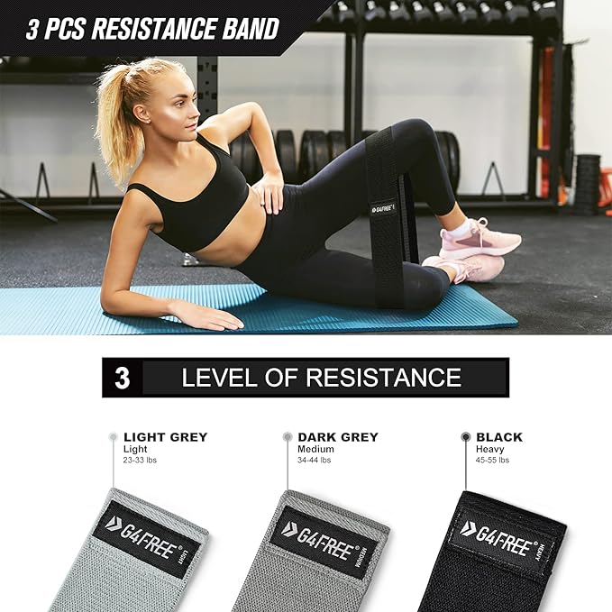 G4Free 9Pcs Barbell Pad Set for Squat, Hip Thrusts, Lunges, Leg day, Standard Olympic Bars with 2 Gym Ankle Safety Straps, 3 Hip Resistance Bands, 2 Lifting Strap, Barbell Pad, and Carry Bag