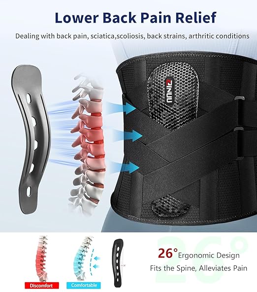 Dual X-Back Brace for Lower Back Pain Women Men, 8X Powerful Lumbar Support Belt with Bionic Support System, Breathable Mesh Design, Adjustable Back Support Belt with 3D Lumbar Pad for Sciatica, Heavy Lifting, Work, Gifts for Mom Dad