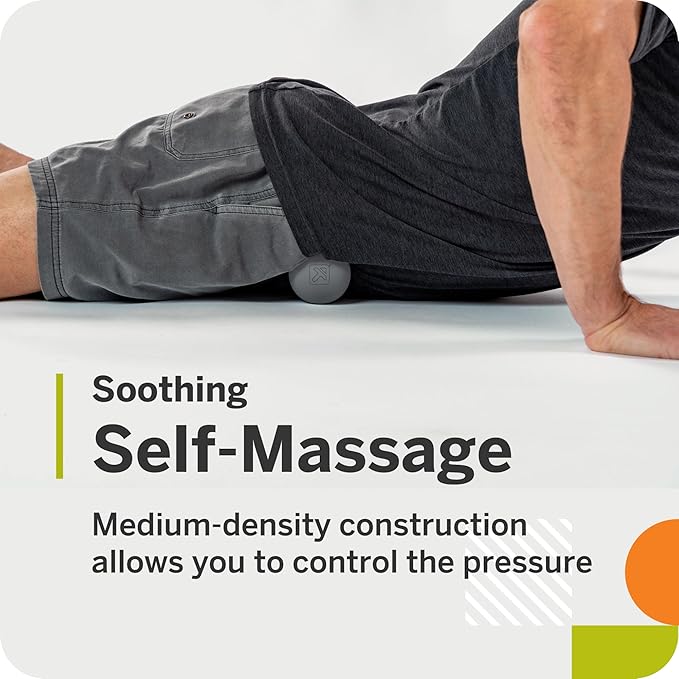 Foundation Massage Balls - Medium-Density Myofascial Release Tool, Durable Vulcanized Rubber, Portable, Ideal for Muscle Recovery & Flexibility, Multi-Pack Options Available, Grey/Orange, 4 Pack