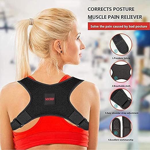 Posture Corrector for Women and Men, Adjustable Back Brace for Spine Alignment and Posture Support, Upper Back Pain Relief, Comfortable and Effective Back Brace for Better Posture