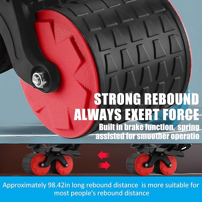 Uota Elbow Support Automatic Rebound Abdominal Wheel，Ab Roller for Abdominal Exercise Machine，Abs Workout Equipment，Dolly Core Strengthening Trainer Fitness Belly Training