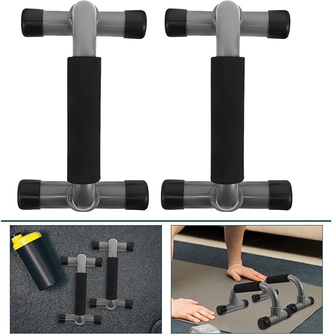DOITOOL Compact H-shaped Push up Brackets Pair, Anti-slip Parallette Bars for Chest Exercise, Portable Fitness Equipment for Home Gym and Travel Workout
