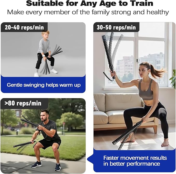 1 lbs Weighted Ropeless Battle Ropes, Portable Cordless Home Gym Equipment, Quiet Apartment Workout & Low-Impact Training for Men & Women