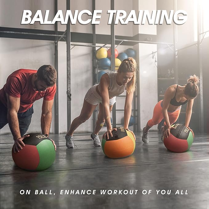Yes4All Wall Ball, Soft Leather Weighted Iron Sand Ball for Dynamic Multifunctional Exercise, 6 LB - 30 LB