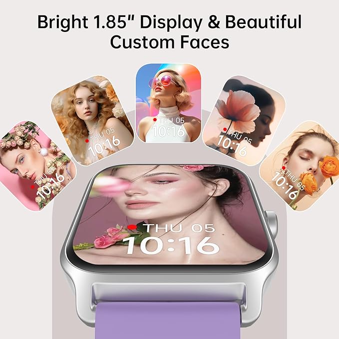 Tensky Smart Watch for Women/Men, 1.85'' HD Activity Smartwatch for iPhone/Android/Samsung, 100+ Sport Modes Fitness Tracker (Answer/Make Call), Alexa Built-in,Sleep/Heart Rate/SpO2 Monitor/Waterproof
