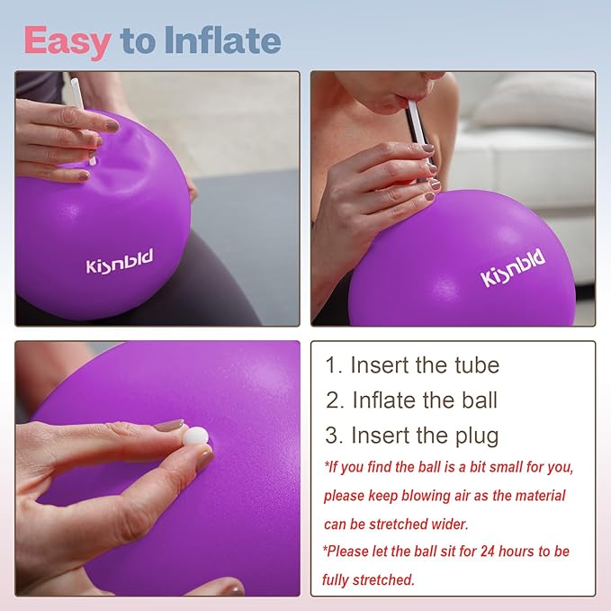 kisnbld Small Exercise Ball, 9 Inch Mini Pilates Ball, Anti Burst and Slip Resistant Mini Yoga Ball for Stability, Fitness, Physical Therapy, Stretching & Core Strength Workout at Home Gym & Office