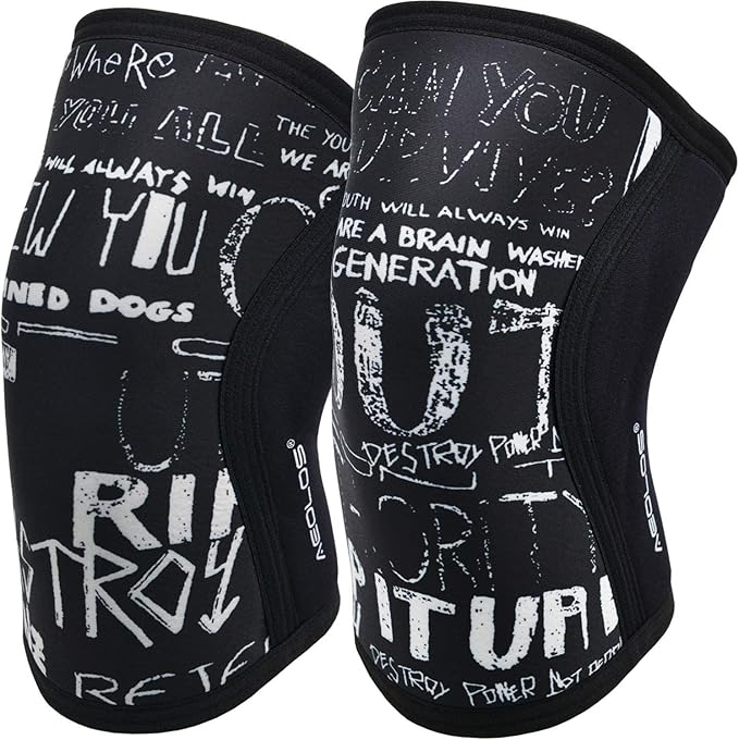 AEOLOS Knee Sleeves (1 Pair)，7mm Compression Knee Braces for Heavy-Lifting,Squats,Gym and Other Sports