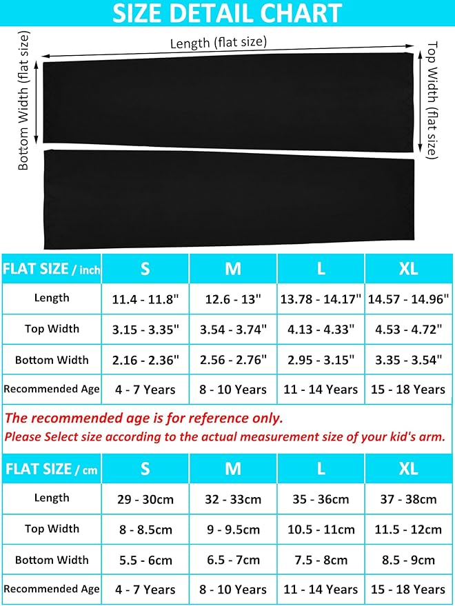 12 Pairs Sports Arm Sleeves for Kids Basketball Baseball Arm Sleeves UV Sun Protection Cooling Arm Cover Sleeve