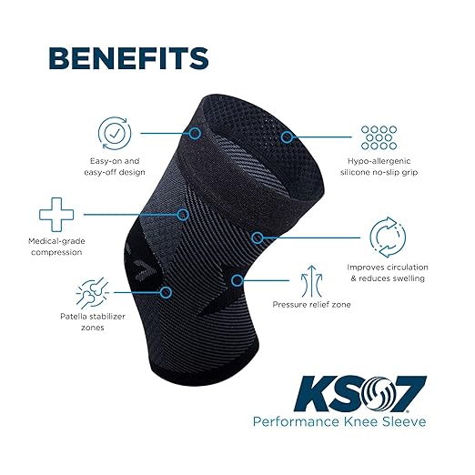 OrthoSleeve Knee Brace for ACL, MCL, Injury Recovery, Meniscus Tear, knee pain, aching knees, patellar tendonitis and arthritis (4XL, Black, Single)