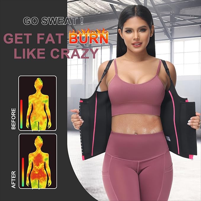 YADIFEN Waist Trainer for Women,Zipper Corset Body Shaper for Tummy Control Neoprene Cincher Sweat Sauna Vest Tank Top