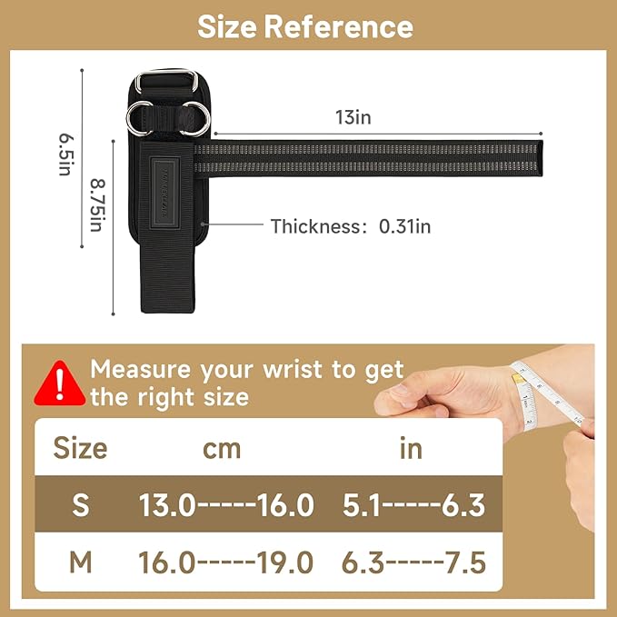 MANUEKLEAR Non-Slip Wrist Straps for Weightlifting Deadlifting, Gym Lifting Straps with D Rings for Cable Machine Workout, 10mm Neoprene Padded Weight lifting Wrist Wraps for Men Women