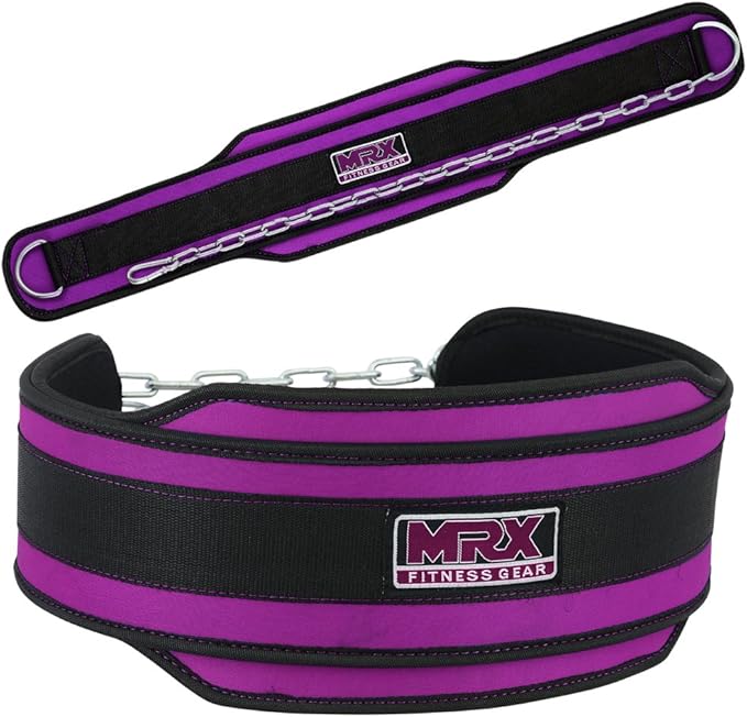 MRX Weight Lifting Belt DIPPING BELTS with Metal Chain Exercise & Fitness
