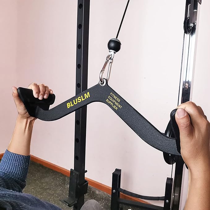 LAT Pull Down Bar for Cable Machine, LAT Pulldown Attachments T-bar V-bar Cable Attachment for Gym, Back Tricep Strength Training Handle