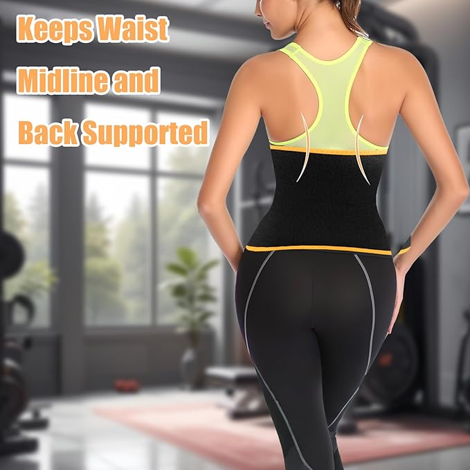 kissleaf Sweat Waist Trainer for Women and Men, ComfUSXY-YD21-Mortable Waist Cincher Sweat Belt