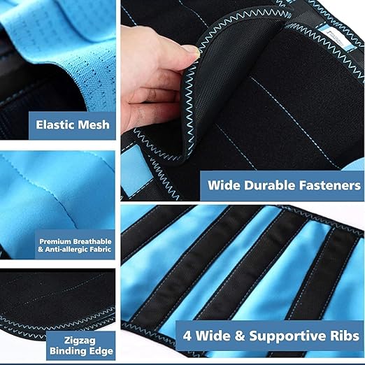 2.0 Version Lower Back Brace for Pain Relief, Back Brace for Lifting at Work, Back Brace for Herniated Disc and Sciatica, Back Support Belt for Women Men (Blue,S/M Fits 26"-32" Belly Waist)