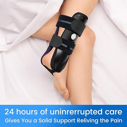 Velpeau Air Gel Foam Ankle Stabilizer Support Brace for Sprained Ankle, Ligament Injury, Tendonitis, Adjustable Rigid Stirrup Ankle Splint for Women and Men (Foam Version, Large, Left Foot)