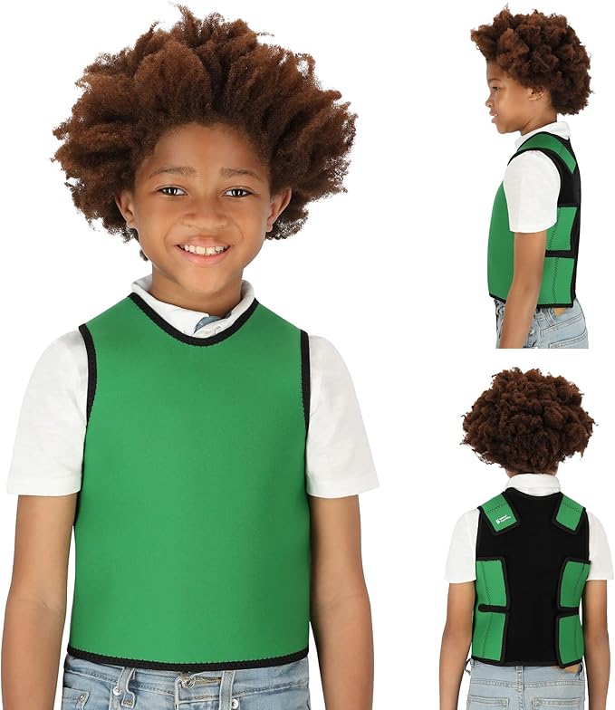 Special Supplies Sensory Compression Vest Deep Pressure Comfort (Green, Small)