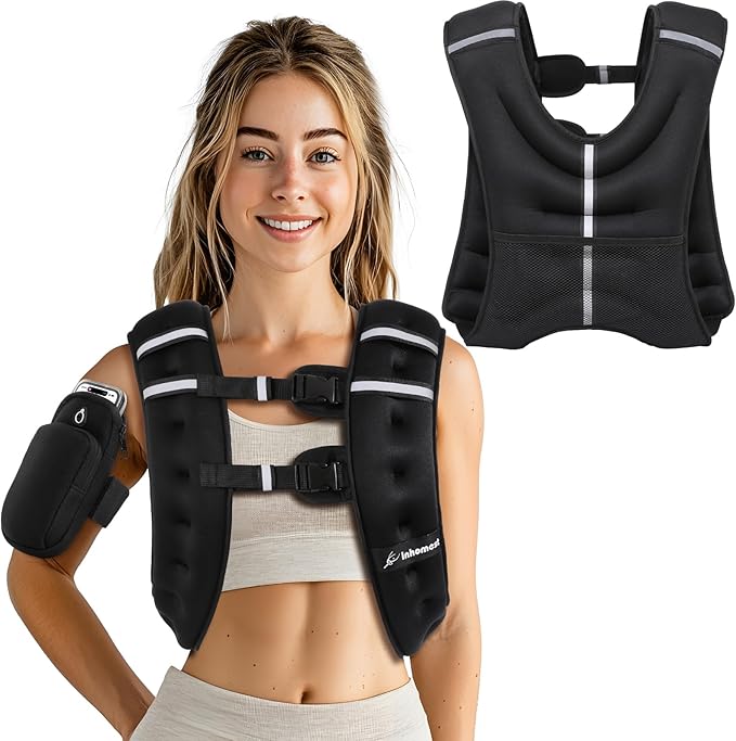 Weighted Vest Weight Vest for Men Women Kids Weights Included with Reflective Stripe, Body Weight Vests Adjustable for Running, Workout, Jogging, Walking