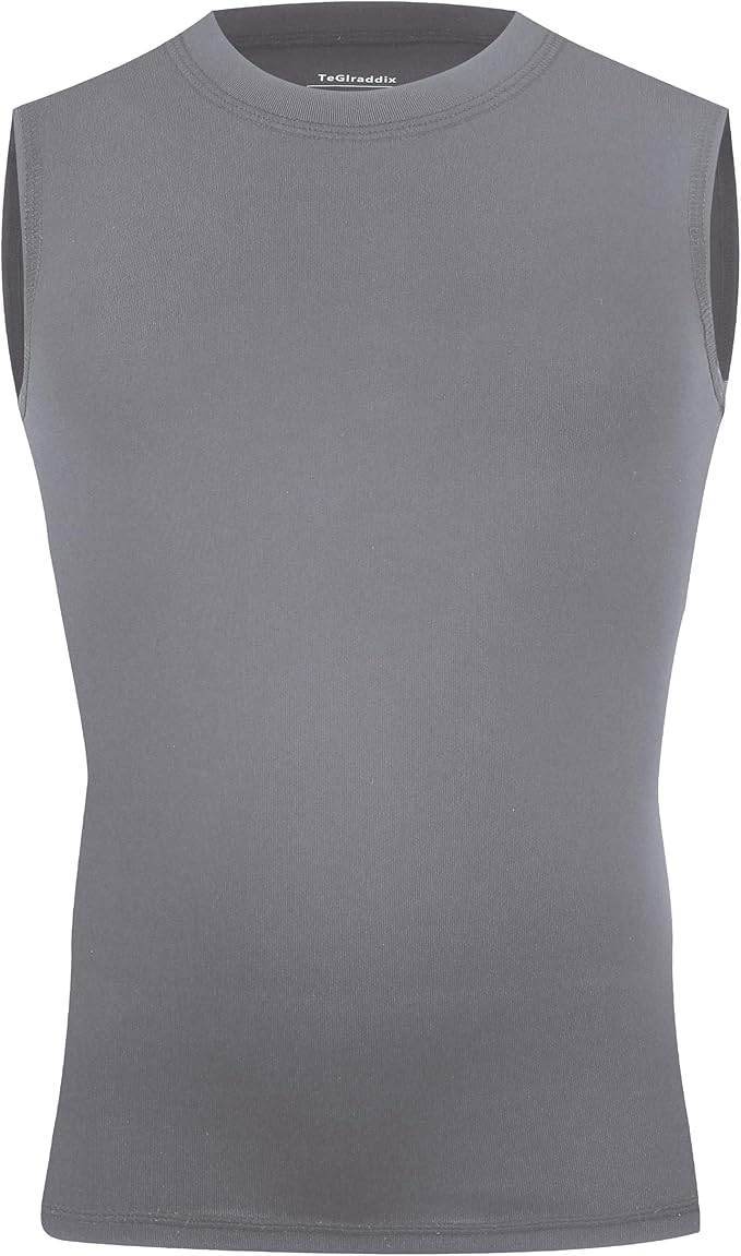 Youth Boy Girls Sleeveless Compression Shirt Kid Athletic Tank Top Quick Dry Basketball Football Undershirt