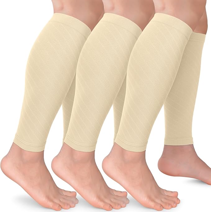 CTHH 3 Pairs Calf Compression Sleeves for Men & Women – Footless Compression Socks Leg Sleeve Support for Shin Splints