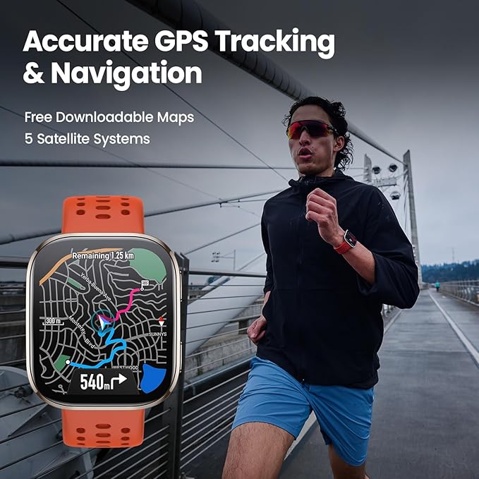 Amazfit Bip 6 Smart Watch 46mm, 14 Day Battery, 1.97" AMOLED Display, GPS & Free Maps, AI, Bluetooth Call & Text, Health, Fitness & Sleep Tracker, 140+ Workout Modes, 5 ATM Water-Resistance (Renewed)