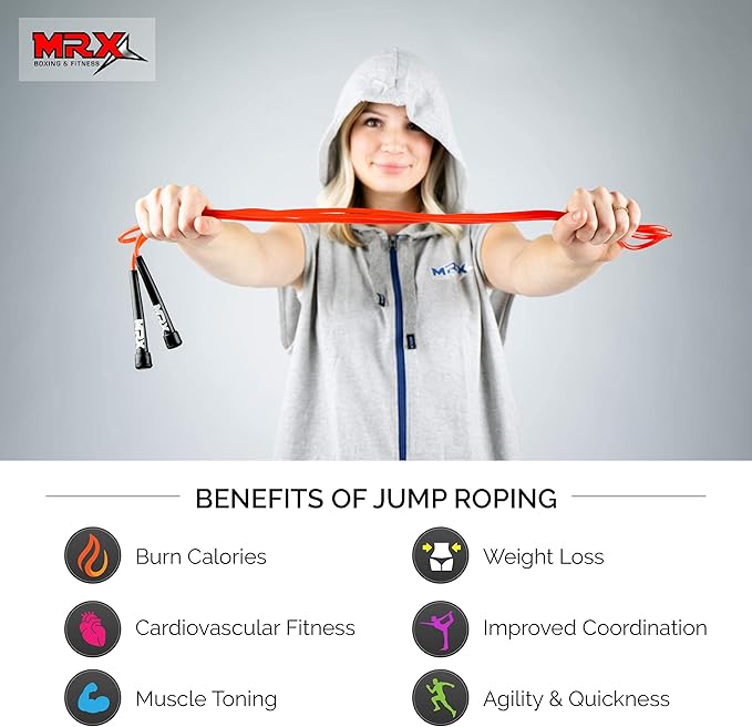 MRX 9" PVC Jump Rope for Cardio Fitness - Versatile Jump Rope for Both Kids and Adults - Great Jump Rope for Exercise