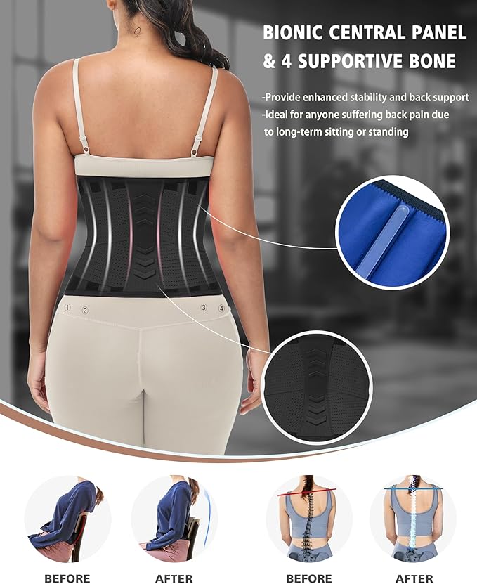 Waist Trainer for Women & Men - Sweat Belly Fat Trimmer Belt - Tummy Control Body Shaper & Back Support Sauna Suit