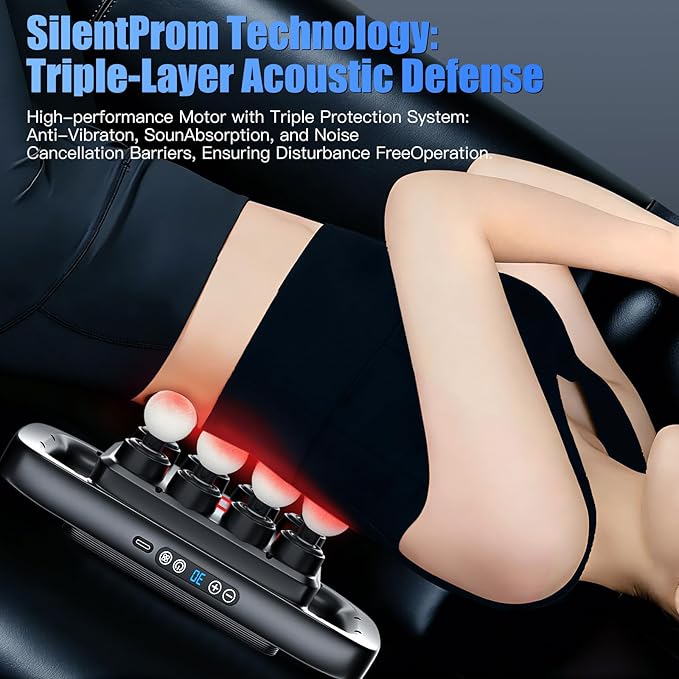 16 Head Massage Gun Set, Deep Tissue Percussion Massager with 3 Modes & 30 Levels, Muscle Massager Pain Relief, Percussion Massage Gun