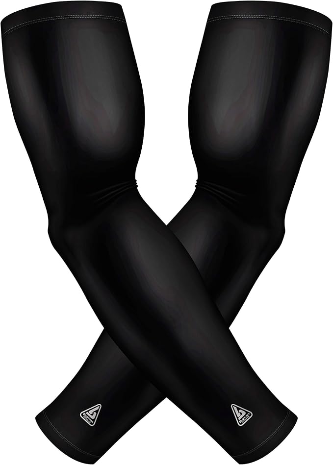 B-Driven Sports Pro Fit Compression Arm Sleeves for Men Women & Youth - Volleyball Golf Running Baseball Basketball - Pair