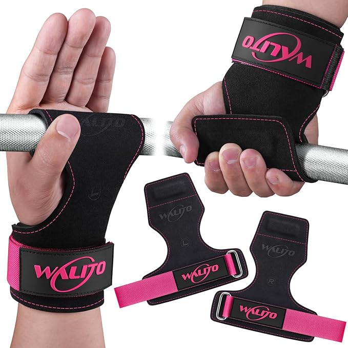 Weight Lifting Wrist Strap，Double Layer Leather Wrist Wraps with Neoprene Padding for Weightlifting & Deadlifts – Adjustable Gym Straps for Men & Women
