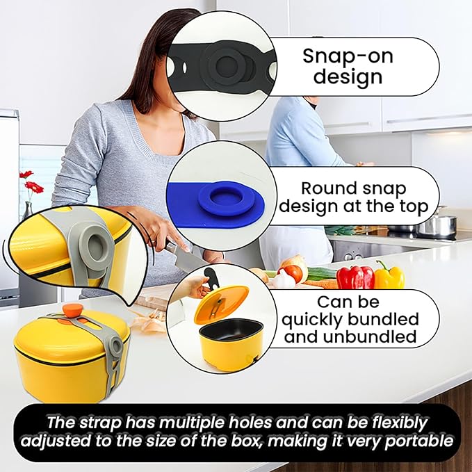 21.3 Inch Reusable Silicone Tie - Self-Locking Elastic Strap for Bento Box/Slow Cooker Lid/Pot, Multi-Use Organizer for Cords/Curtain/Yoga Mat/Camping Gear, BPA-Free & Dishwasher Safe (Grey 1PCS)