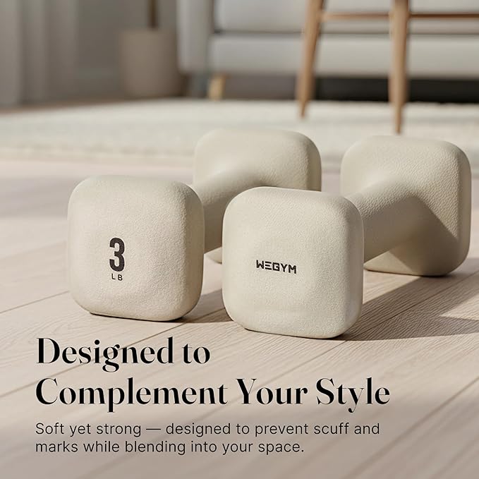 WeGym SafeGrip Square Dumbbells with Anti Slip Handles, Aesthetic Free Weights for Home Workouts, Stable Design Prevents Rolling during Floor Exercises