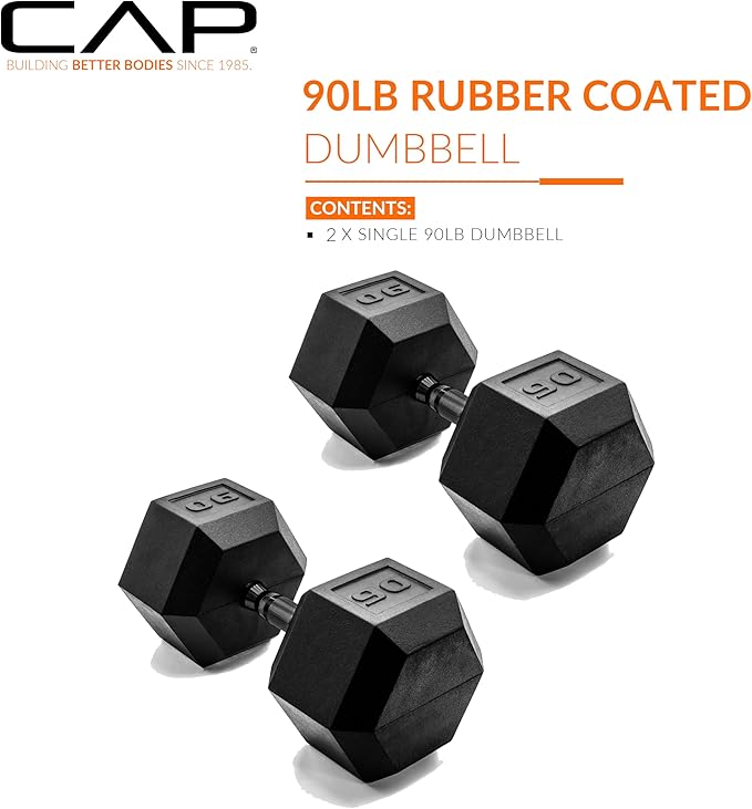 CAP Barbell Coated Dumbbell Weight | Multiple Options Pairs & Sets