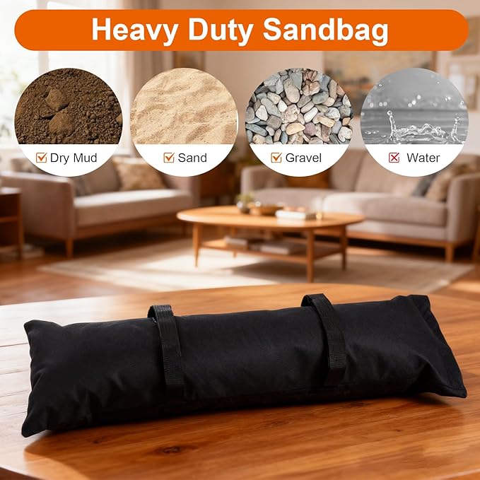 200 LBS Umbrella Base Weight Sandbags, 4 Pack Fillable Heavy Duty Weighted Sand Bags Weatherproof for Umbrella Base Cantilever Patio Umbrella Trampoline Garden Outdoor Furniture