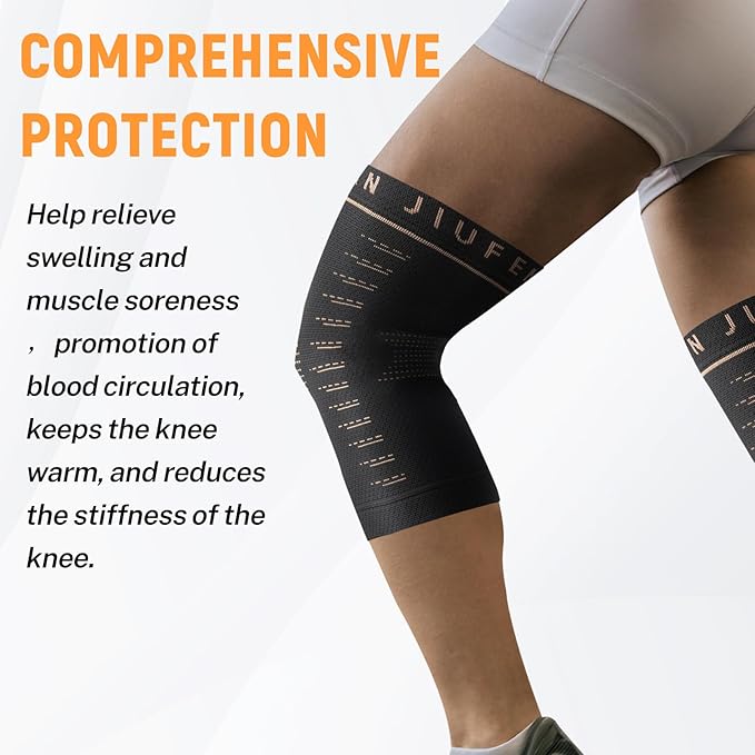 JIUFENTIAN Copper Knee Sleeve,Copper Knee Braces for Women and Men Arthritis,ACL, Tendinitis, Meniscus Tear, Joint Pain Relief, Running, Working Out, Fitness, Weightlifting (Medium)