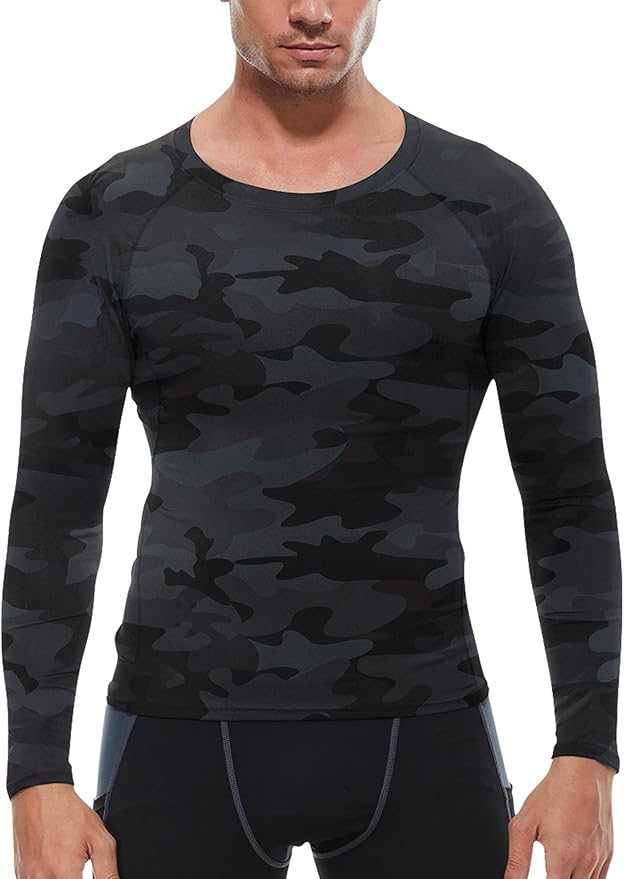 SPVISE 1 or 3 Pack Men's Compression Shirts Long Sleeve Workout Gym T-Shirt Running Top Cool Dry Sports Baselayer Undershirts