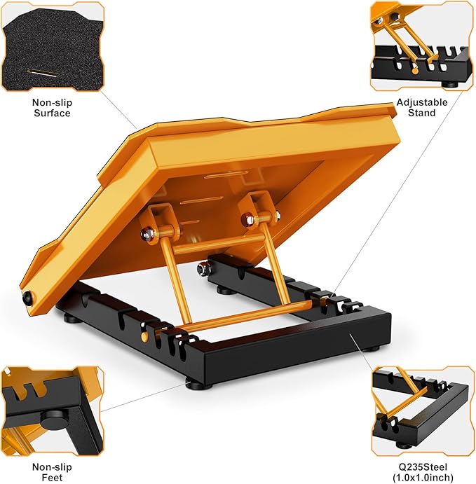 Steel Slant Board Calf Stretcher, 600 Lbs Weight Capacity 5-Level Adjustable Incline Board Squat Wedge Achilles Ankle Stretcher Non-Slip Surface for Squat, Fitness, Physical Therapy