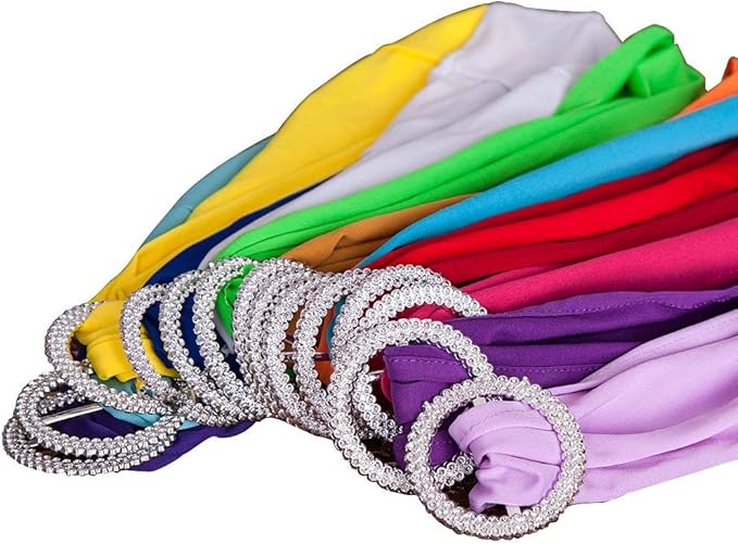 MDS Pack of 250 Spandex Chair Sashes Bows Universal fits Elastic Stretch Chair Bands Ties with Buckle Slider Bow for Wedding Decoration Spandex Slider Sashes Bow - Magenta