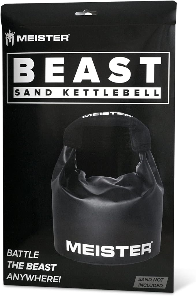 Meister BEAST Portable Sand Kettlebell - Soft Sandbag Weight - 25lb / 11.3kg - Black
